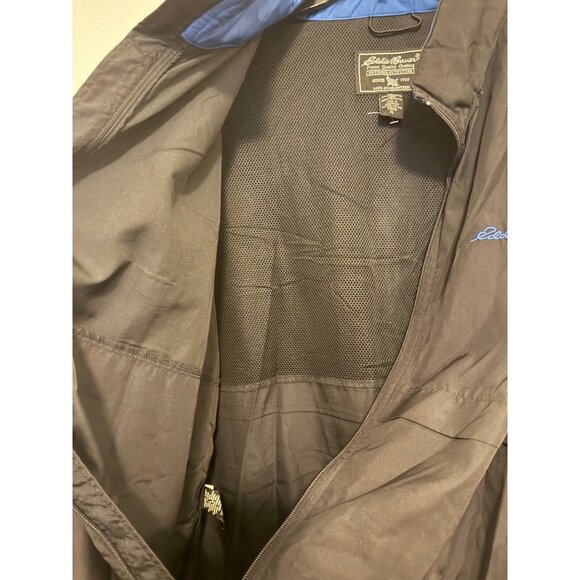 Eddie Bauer Black Windbreaker Jacket Mens XL Lightweight Polyester Outdoor Wear - Picture 2 of 7